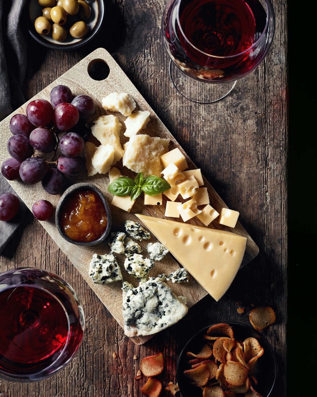 Cheese and wine selection